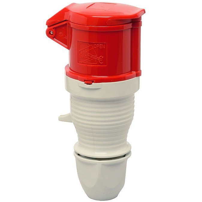 Фото Розетка на кабель СЕЕ-тип 5 пол.х32А, 400V, IP44, з сальником